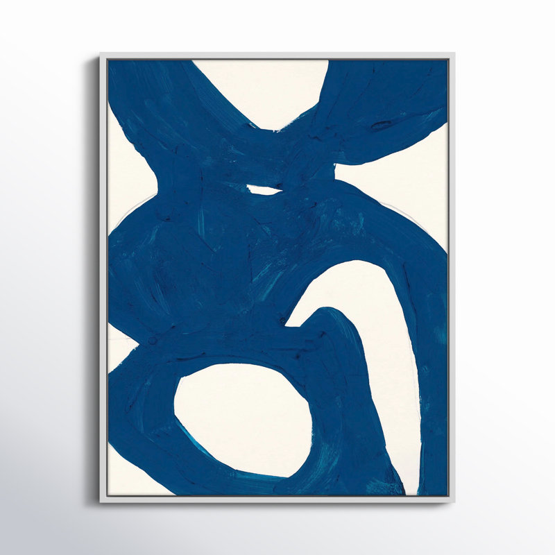 Blue Harmony 1 Print by Andrea Stokes, White Framed, 38" H x 30" W x 1.375" D
