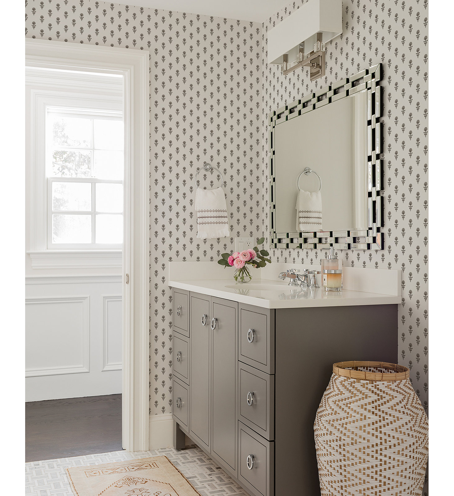 Floral Wallpaper, Stone