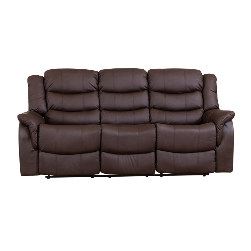 Sartor 3 Seater Faux Leather Reclining Sofa, Brown
