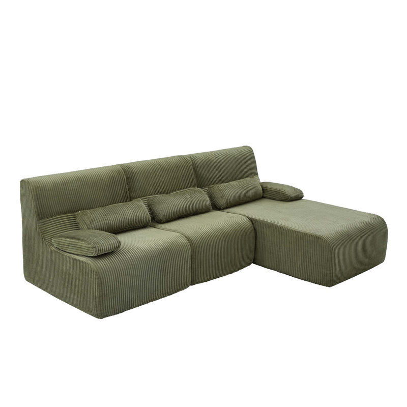 Customizable Modular Sofa with Corduroy Comfort