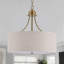 Lustre tambour moderne à 3 lumières 17,7 po avec abat-jour en lin beige pour îlot de cuisine