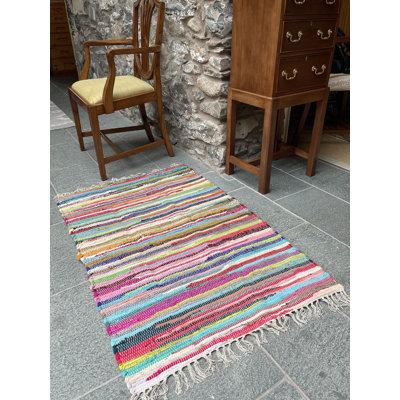 Reginald Handwoven Flat Weave Recycled Rag Rug