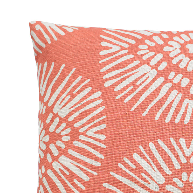 Lanai Pillow Sham Cotton Blend Geometric Sham, Salmon, Standard
