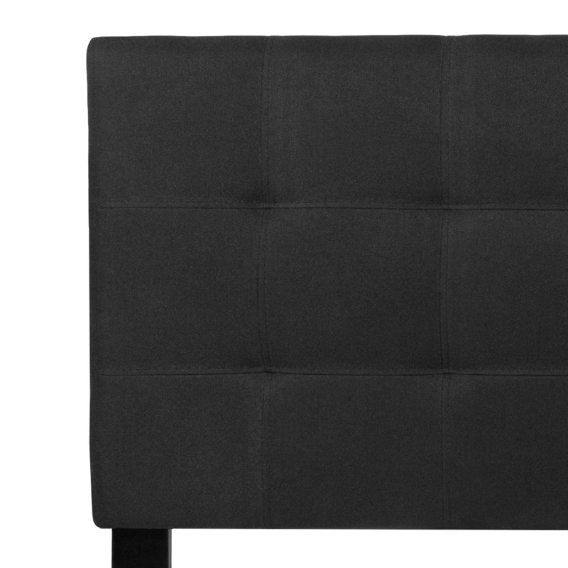 Tête de lit tapissier capitonnée Ciriaca, Noir, Grand