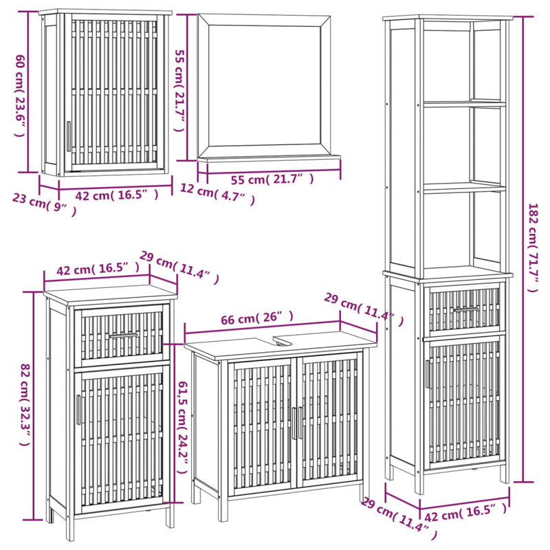 Asael Bathroom Storage Furniture Set