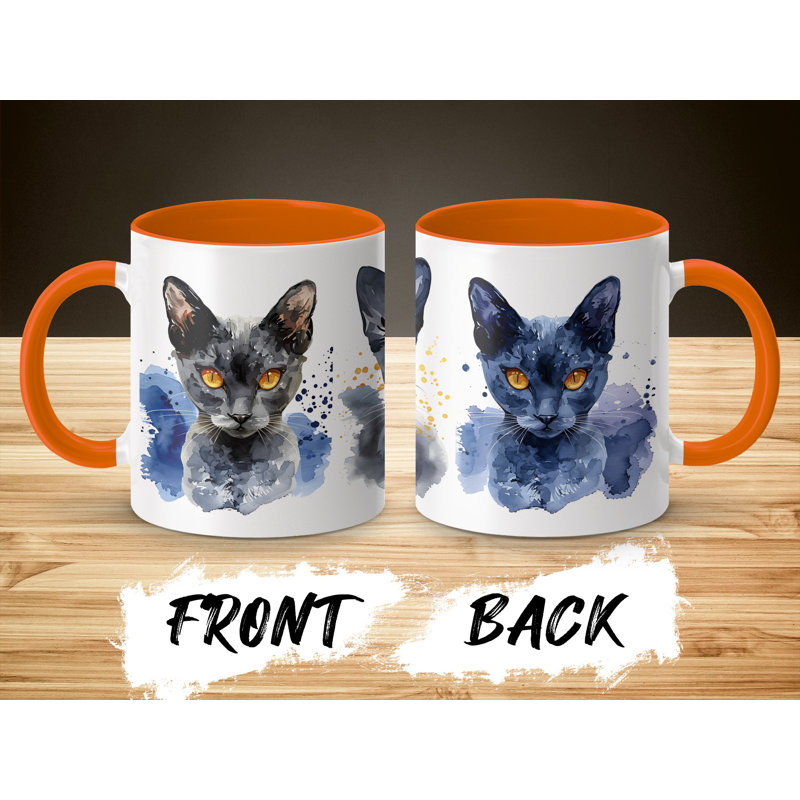 Ceramic Coffee Mug, Orange, 3
