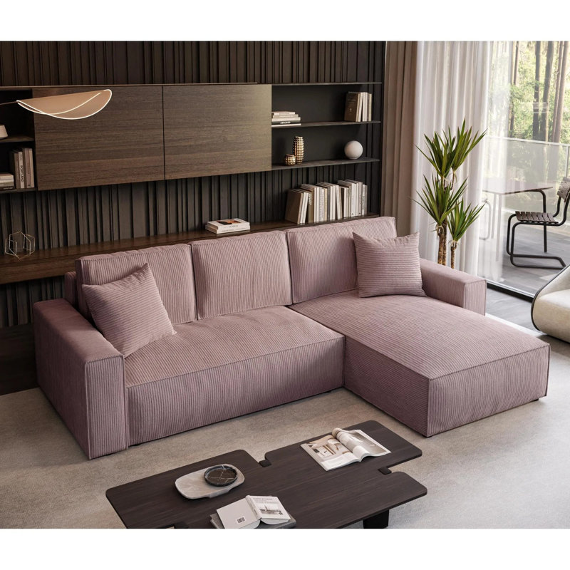Damionna 4 Seater Sofa Bed, Right Hand Facing, Pink