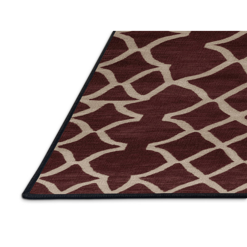 Tapis noir en treillis lavable à la machine, Rectangle 7 pi x 9 pi