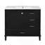 Meuble-lavabo moderne de 36 po avec cadre en pin massif, 1 porte à fermeture douce et 3 tiroirs, armoire de rangement moderne-648512564-648512566