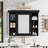 35'' X 28'' Black Wall Mounted Bathroom Storage Cabinet With Mirror Door, Modern Bathroom Wall Cabinet With Mirror, Medicine Cabinet With 6 Open Shelves-145029395