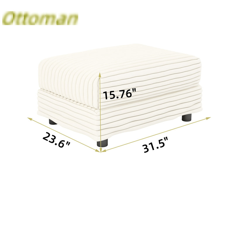 Beige Corduroy : A And Comfortable Addition To Combos, Suitable For Different Living Zones, Quick Setup Routine Multi - Use Piece Combinations, Comfortable, Long Term Comfort Assurance, Assembly