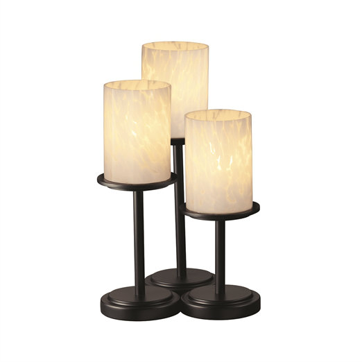 Lampe de table cylindrique 16 po Casson, Caramel, Bronze foncé