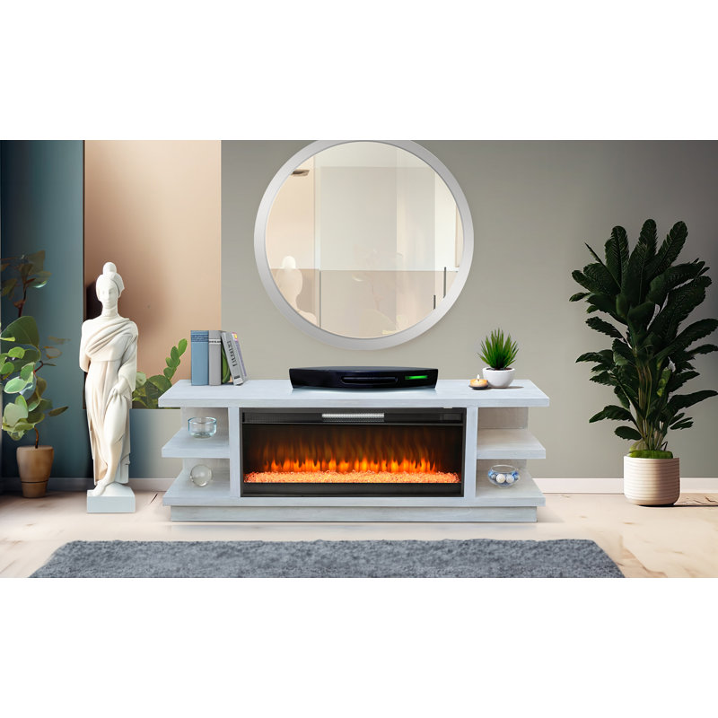 Console multimédia 72 po avec foyer ouvert