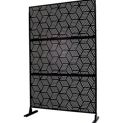 Outdoor & Indoor Privacy Screen 76" H48" W - Metal Freestanding Fence Panels For Deck, Patio. , Rust-, Stylish Patio, Balcony. Decorative, Rust-, Enhances In Various Spaces