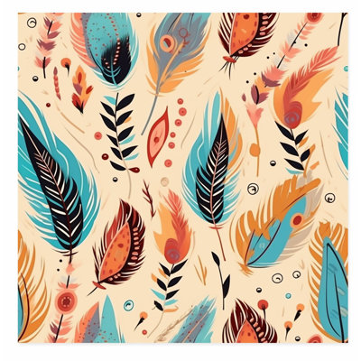 «Fashion and Glam Bohemian Feathers III», reproduction d'art sans cadre