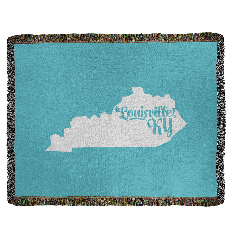 Jeté en coton tissé louisville kentucky, l 37 po x L 52 po, Bleu sarcelle