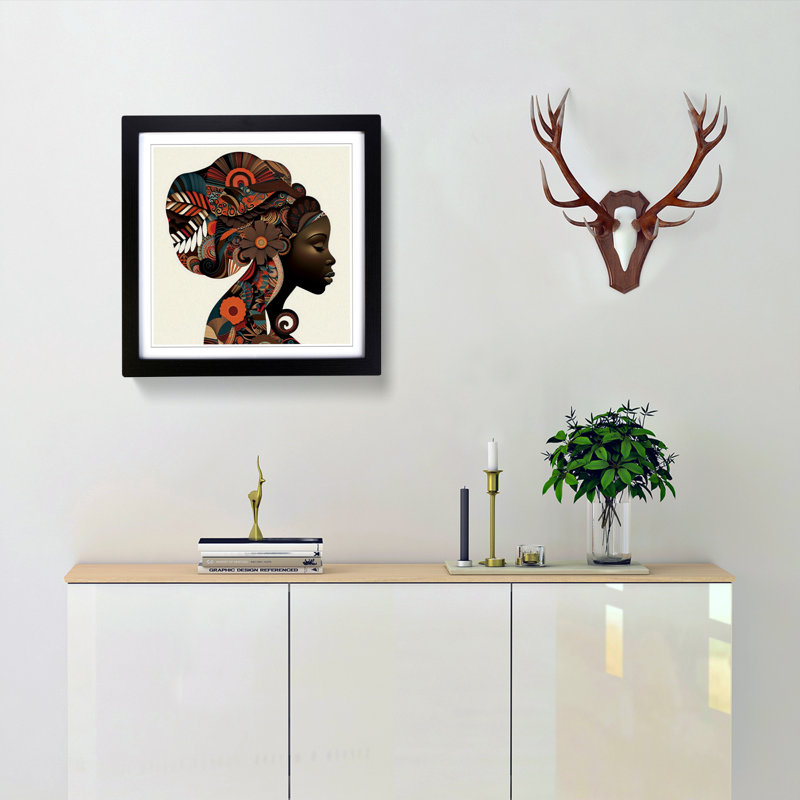 Single Picture Frame Print on Wood, Black