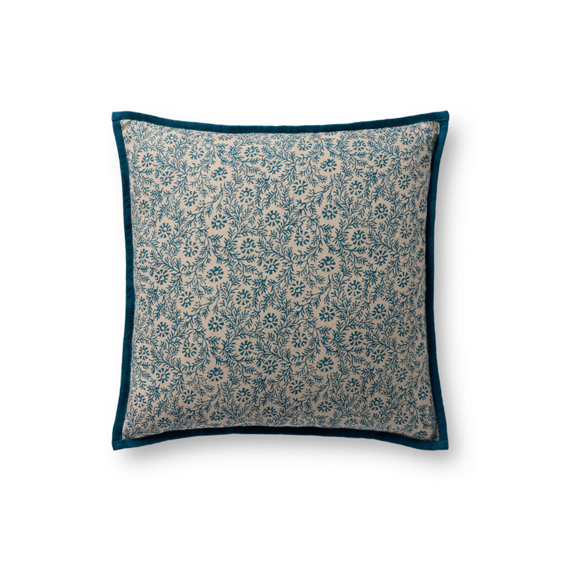 Loloi Accent Pillow, Blue Floral, Down