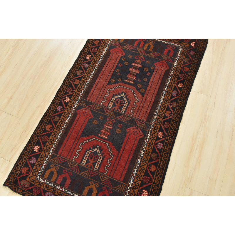 Tapis unique bleu de 2 pi 10 po x 4 pi 10 po