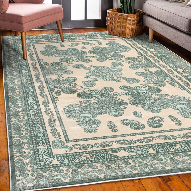 Tapis décoratif Boho, Rectangle 4 pi x 5 pi 5 po