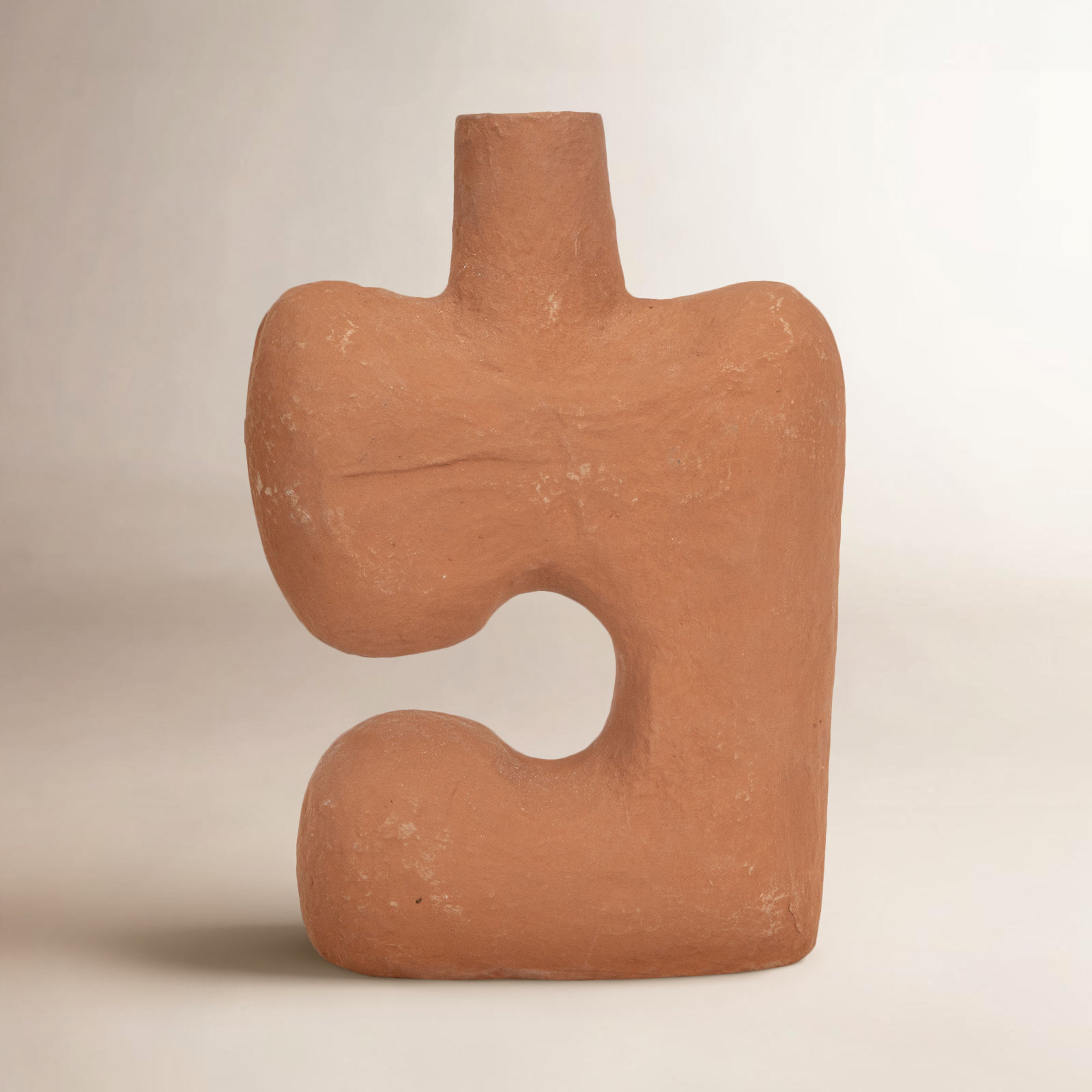Amador 14'' Paper Mache Table Vase, Terracotta