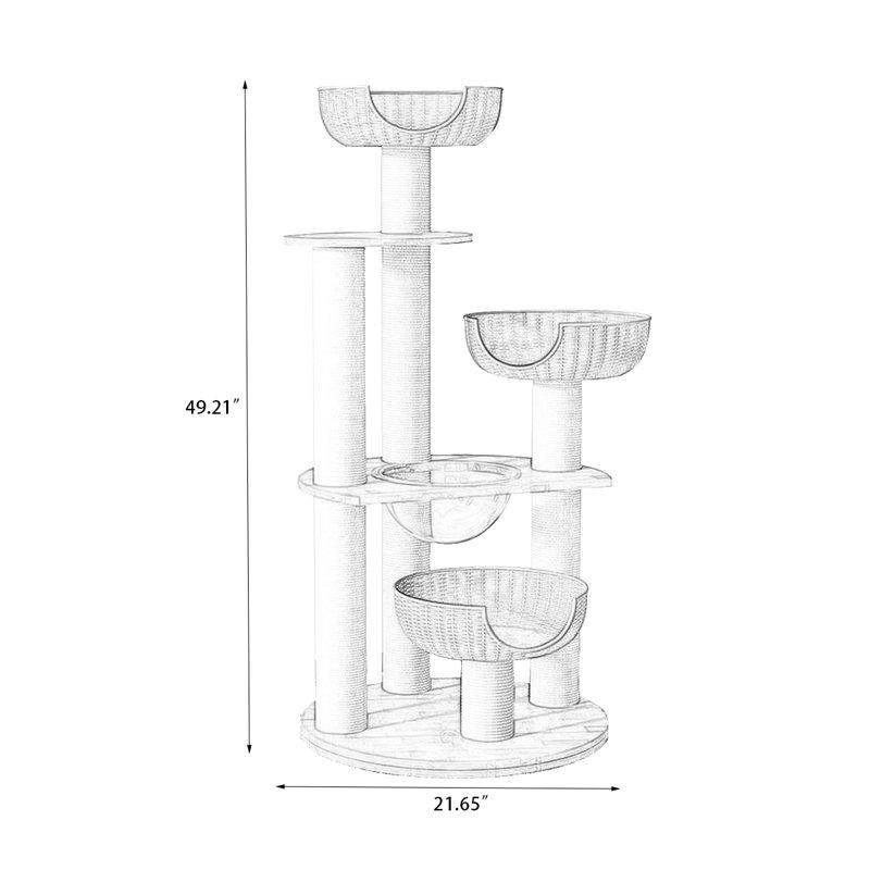 5 Tiers Cat Tree with Condons,Perch,Scratching Posts