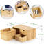 Boîte de rangement de tiroir de table en liège, organisateur de rangement de table avec tiroirs, convient aux bureaux, maisons, coiffeuses, etc. Peut contenir des articles de toilette et ne nécessite pas d'assemblage (3 tiroirs)