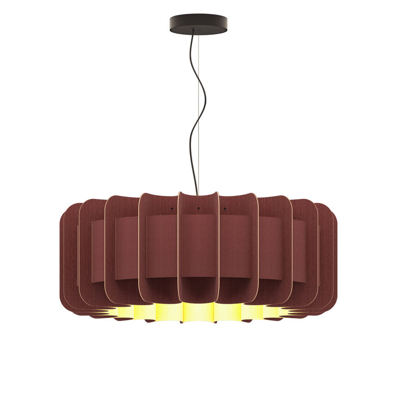 Luminaire suspendu 1 lumière Clarissa, Violet, H 11 po x l 29,1 po x P 29,1 po