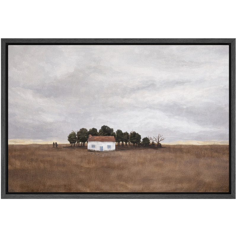 Œuvre de paysage minimaliste de maison rustique, photos de salon, impression sur toile giclée sur toile encadrée