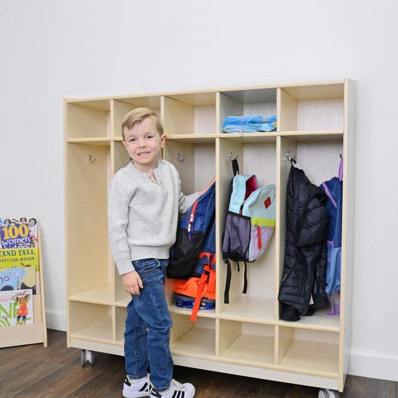 Casier mobile à 5 sections avec rangement pour chaussures - assemblé