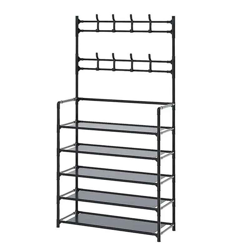 Freestanding Coat Rack with Shelves