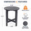 Table d'appoint compacte en PEHD toutes saisons pour patio
