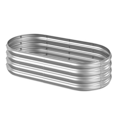 Jardinière ovale surélevée en métal galvanisé, hauteur 30 cm (11,8 po), pour légumes, fleurs et herbes aromatiques