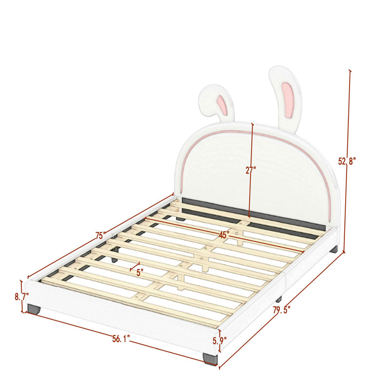 Lit plateforme tapissier en similicuir, Double, Gris brillant