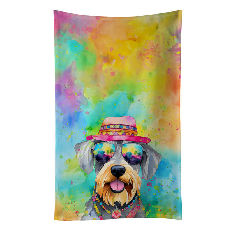 Schnauzer Hippie Dawg Kitchen Towel