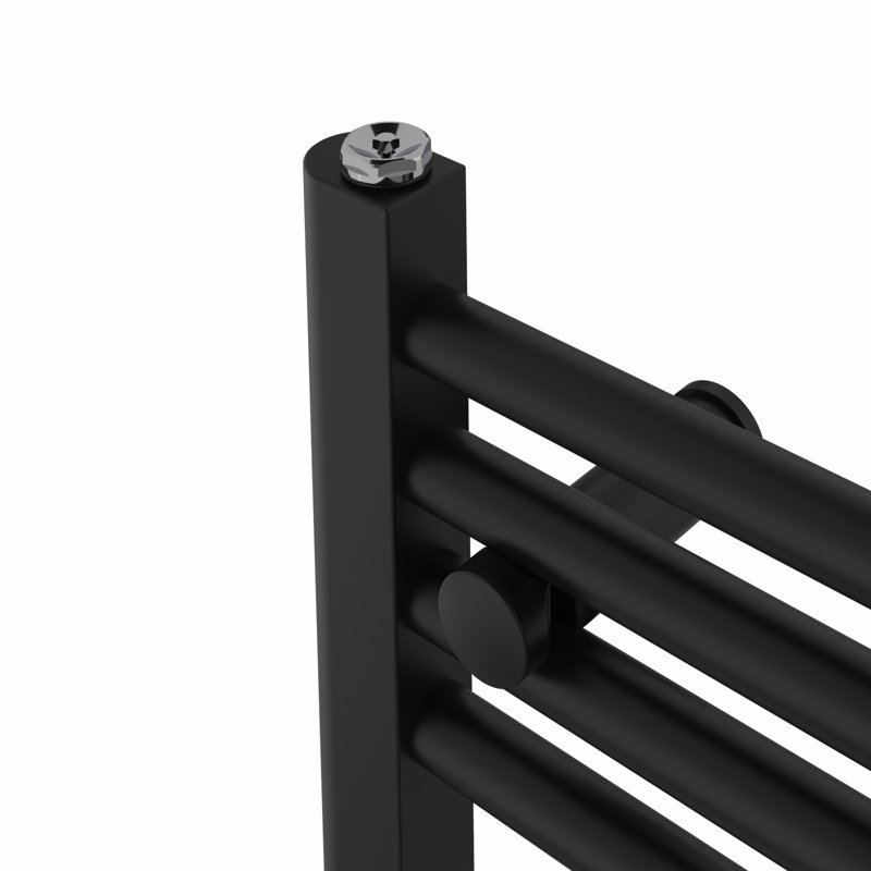 Devonshire Straight Towel Rail Heated Towel Rails, 100cm H x 50cm W x 3cm D, Black