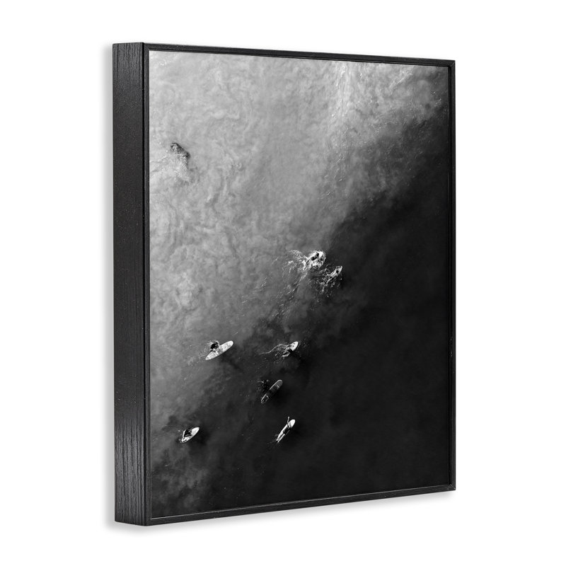 Planche de surf à pagaie aérienne, art giclée par Daphne Polselli, Giclée encadrée noir minuit, H 14 po x l 11 po