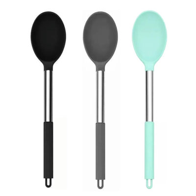 13.5" Silicone Solid Cooking Spoon Set of 3