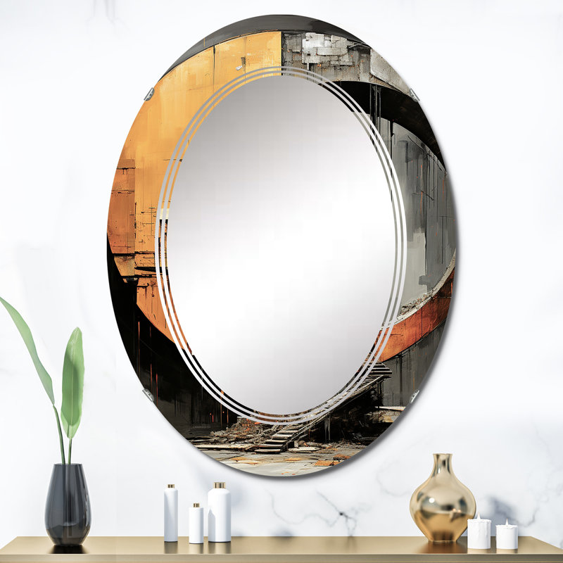 Chemisier - Miroir mural moderne ovale, 36 po x 24 po