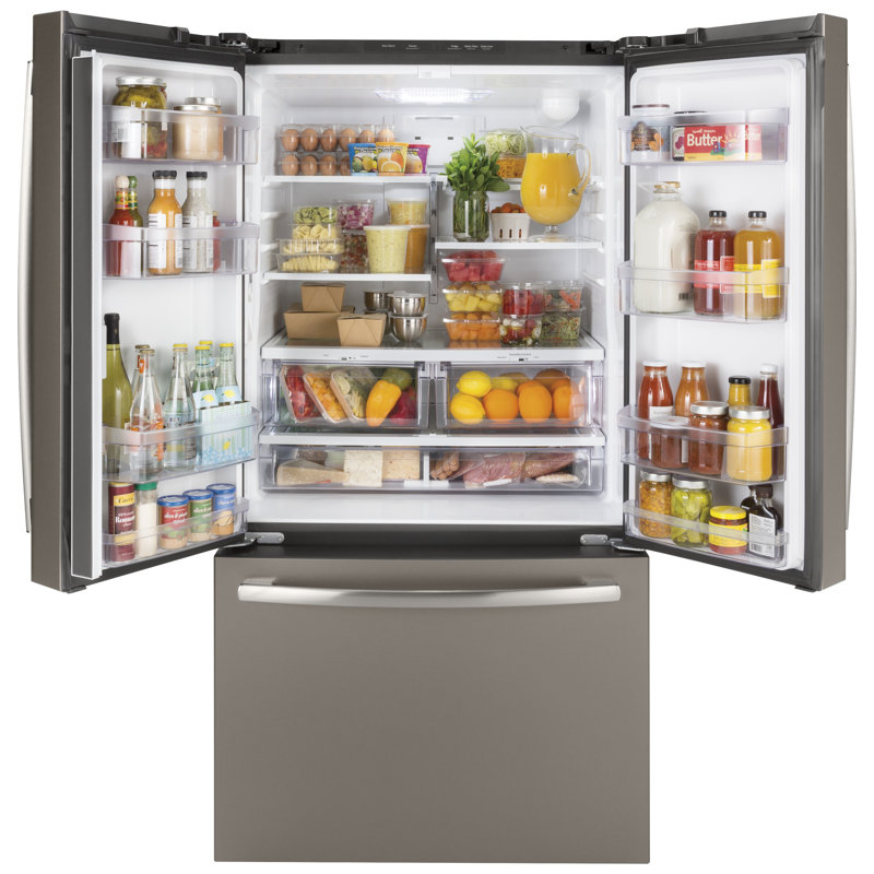 GE 36" ENERGY STAR French Door 27 cu. ft. Refrigerator, Fingerprint Resistant Slate