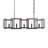 5 - Light Black Industrial Linear Chandelier, Geometric Open Frame Kitchen Island Chandelier
