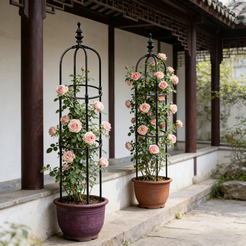 2 treillis obélisque de jardin, treillis de jardin de 150 cm de hauteur pour plantes grimpantes d'extérieur, pour plantes grimpantes et supports à fleurs, support pour plantes d'intérieur en pot