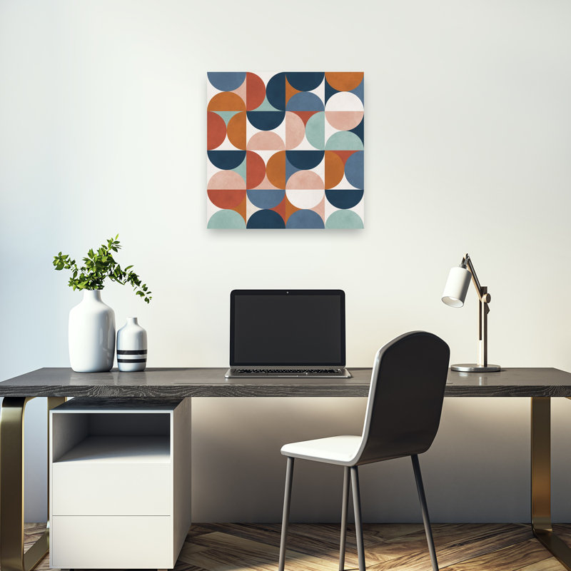 Formes géométriques colorées, art mural abstrait coloré et audacieux, 18" H x 18" W