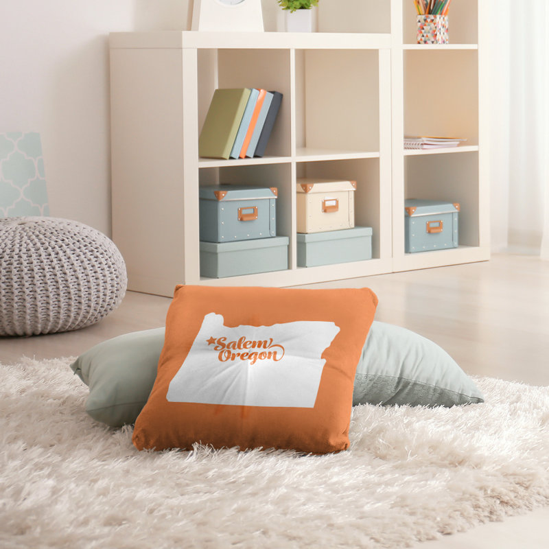 Coussin de plancher touffeté, 30 po x 30 po, Orange, Salem