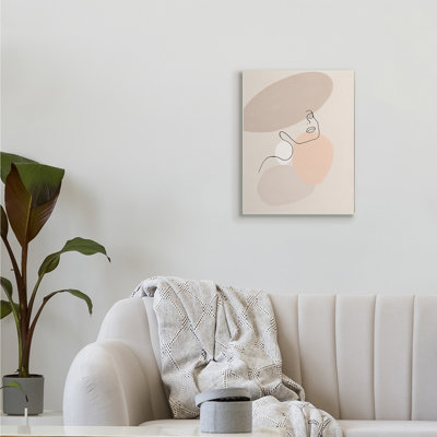 Dessin minimaliste de lignes féminines sur des formes abstraites par Patricia Pinto - impression