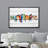 " Watercolor Row Of Birds On A Wire Canvas Print Colorful And Whimsical Bird "-98179664-98179662