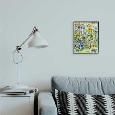 " Bicycle On Traditional Farmhouse Sunflowers "