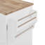 Îlot de cuisine roulant avec rangement, chariot de cuisine avec plateau en bois d'hévéa, 2 tablettes coulissantes et support de rangement interne, îlot de cuisine sur roulettes, îlot de cuisine-1554960104