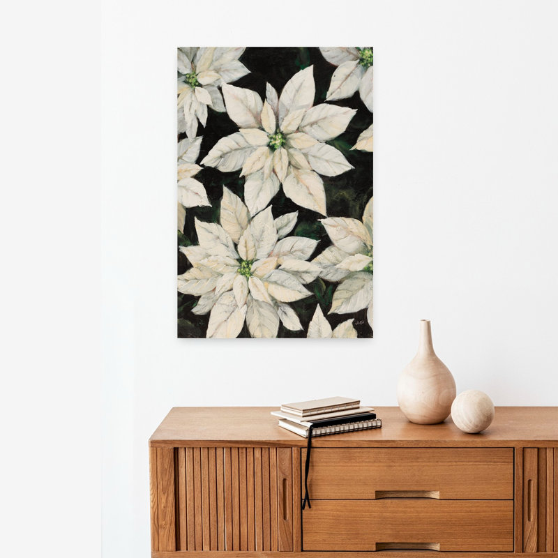 Art de fleur de poinsettia de Noël II, H 24 po x l 16 po