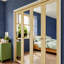 Porte de miroir double en bois de pin double non plié avec trousse de quincaillerie-106950890